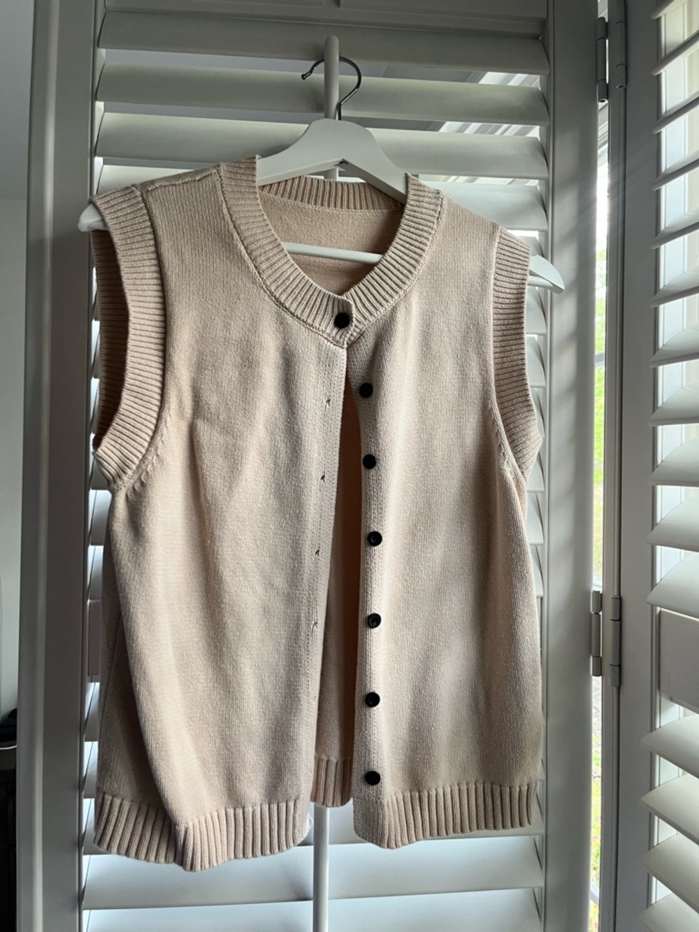 Amazon Essentials Beige Button-Down Knit Vest